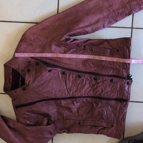Levi's, genuine leather jacket, Capital, maroon, size M - Picture 16 of 16